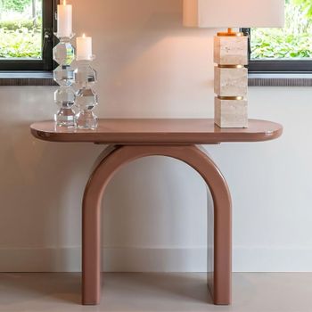 Kourtney Mocha Mousse Oval Console Table