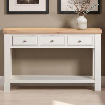 Windsor White Painted 3 Drawer Console Table