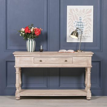 Acacia Wood 1 Drawer Console Table