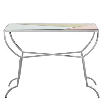 Arbus Console Table with Glass with Chrome Legs