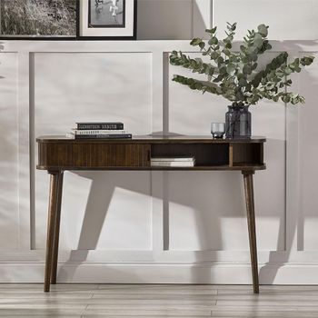 Arya Ribbed Dark Oak 2 Door Console Table
