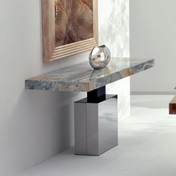 Athena Marble with Stainless Steel Base Console Table - Sizes Available