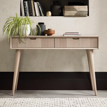 Dansk Scandi Oak 2 Drawer Console Table