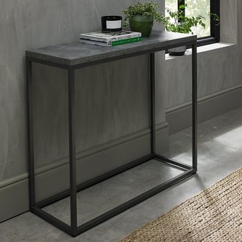 Renzo Zinc and Dark Grey Narrow Console Table