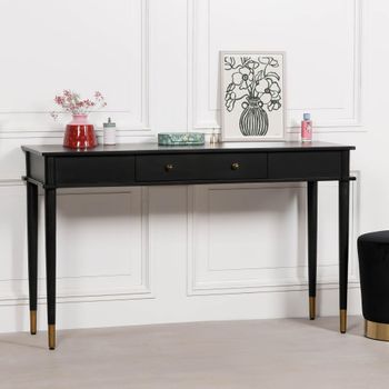 Mahogany Wood 1 Drawer -Black Console Table