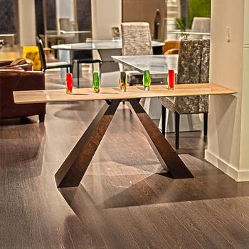 Butterfly Occasional Rectangle Table Marble with Wooden Base - Sizes Available