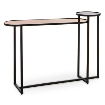 Cercle Smoked Mirrored 2 Tier Oval Console Table