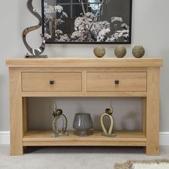 Bordeaux Oak 2 Drawer Console Table