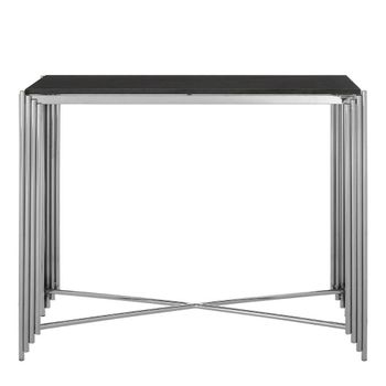 Clarice Black Granite with Chrome Console Table