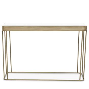 Ella Mirrored with Gold Metal Console Table