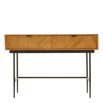 Jakara Natural Wood 2 Drawer Console Table