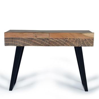 Karlstad Acacia Wood 2 Drawer Console Table