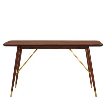 Kenso Walnut Wood with Brass Console Table