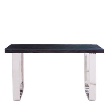 Kerala Black Glass with Silver Base Console Table