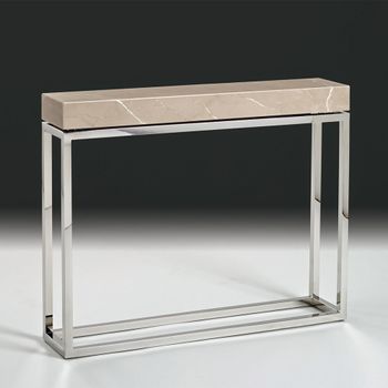 Kubo Marble with Stainless Steel Base Console Table - Sizes Available