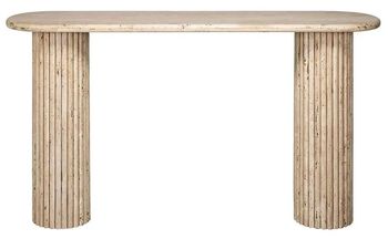 La Cantera Travertine Beige Oval Console Table