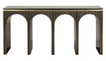 Les Arcs Brushed Gold Ribbed Console Table
