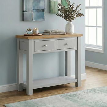 Lundy Grey Painted 2 Drawer Console Table