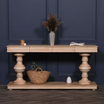Mango Wood 2 Drawer Large Console Table