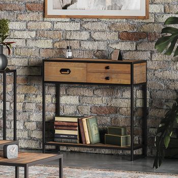 Ooki Reclaimed Wood 3 Drawer Console Table