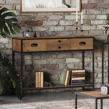 Ooki Reclaimed Wood 4 Drawer Console Table
