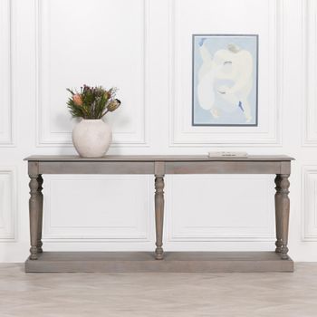 Rustic Mango Wood Large Column Console Table