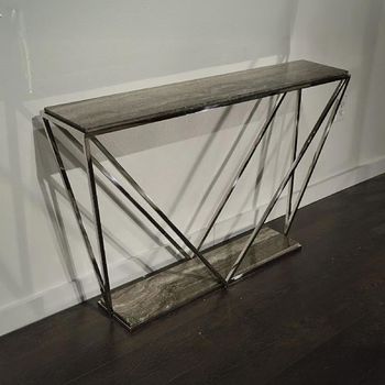 Spyder Marble and Clear Glass Console Table - Sizes Available