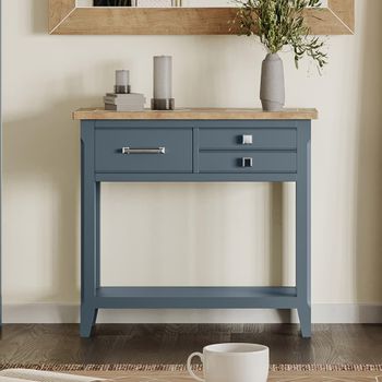 Signature Blue 3 Drawer Console Table
