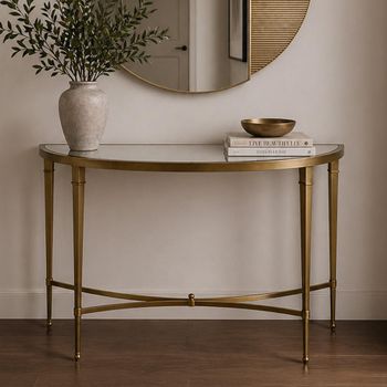Waverly Antique Brass Console Table