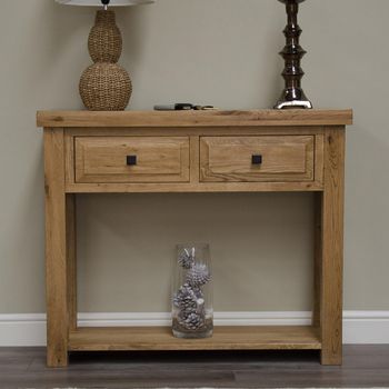 Deluxe Oak Hall 2 Drawer Rectangle Table