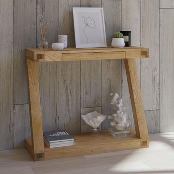 Z Designer Oak Small Rectangle Hall Table