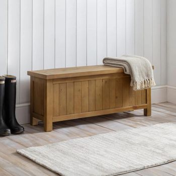 Aspen Brown Pine Storage Bench