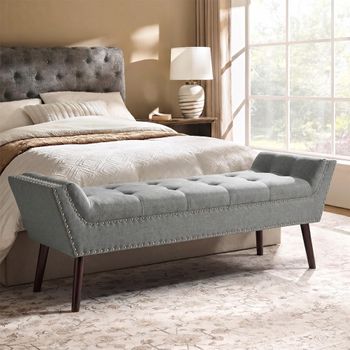 Alea Grey Fabric Hall Bench