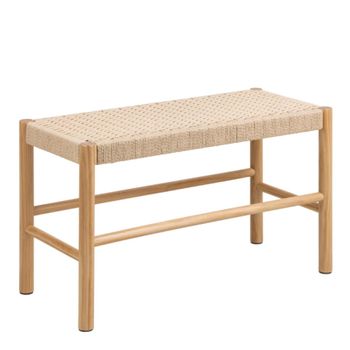 Alvin Bench Weaved Off White Pine