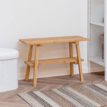 Ember Bench with Shelf Natural Bamboo