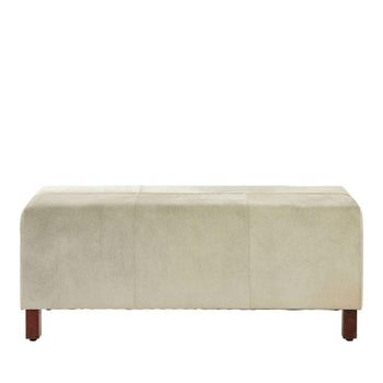 Kensington Townhouse Bench Beige Faux Fur