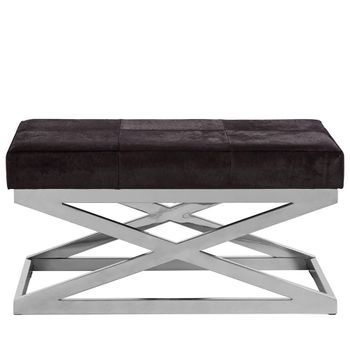 Kensington Townhouse Black Faux Leather Bench