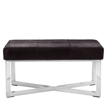 Kensington Townhouse Black Leather Bench