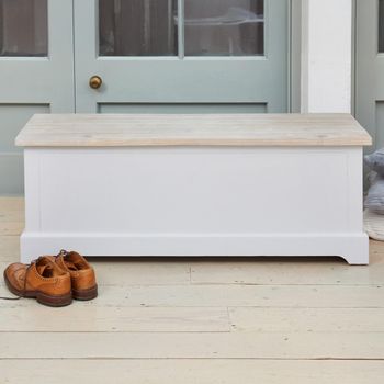 Signature Grey Painted Solid Wood Hallway Storage Bench