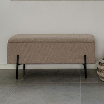Watford Beige Boucle Fabric Storage Bench