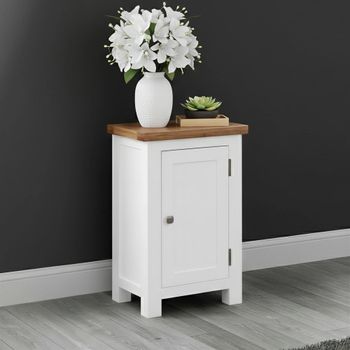 Lundy White Painted 1 Door Small Hall Cabinet