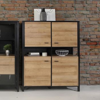 High Rock Oak 4 Door Cabinet