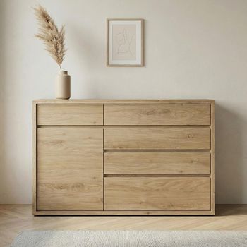 Shetland Oak 1 Door Wide Cabinet