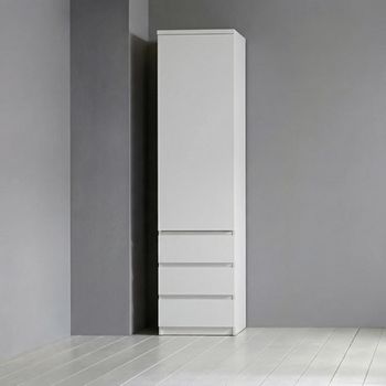 Fribo 1 Door Narrow Cabinet White Alpine White