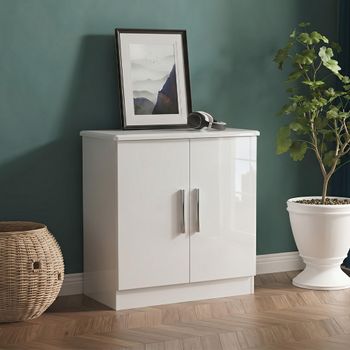 Knightsbridge 2 Door Cabinet Hall White Gloss