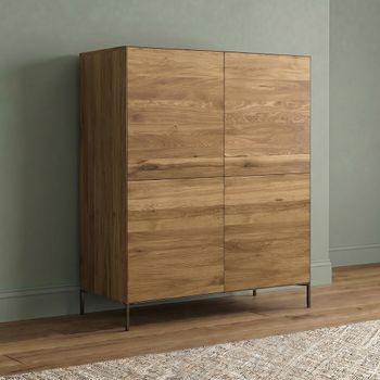 Helga Oiled Oak 4 Door Hall Cabinet - Sizes Available