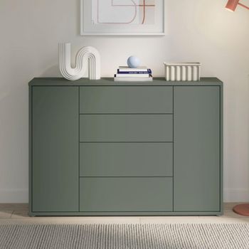 Alice Springs Sage Green 2 Door 4 Drawer Wide Hall Cabinet