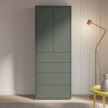 Alice Springs Sage Green Storage 2 Door 4 Drawer Tall Cabinet