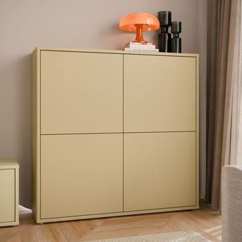 Alice Springs Butter Yellow 4 Door Large Storage Cabinet