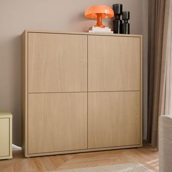 Alice Springs Elegancia Oak 4 Door Large Storage Cabinet